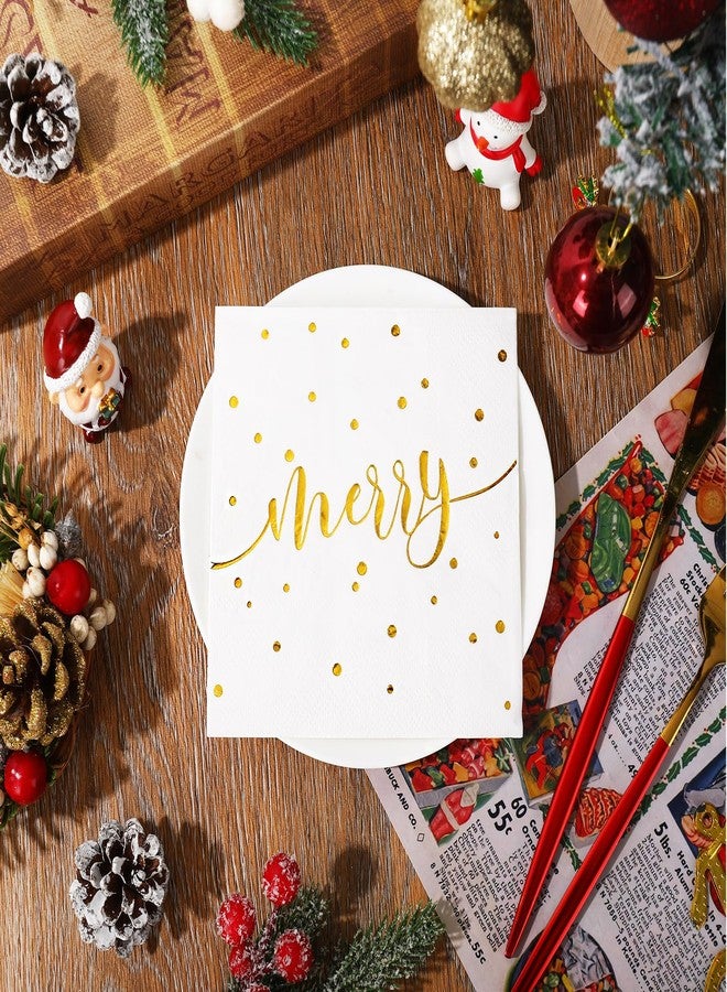 JarThenaAMCS مناديل كوكتيل JarThenaAMCS، 50 قطعة، بتصميم نقاط بولكا ذهبية اللون، للاستخدام مرة واحدة، مثالية لتزيين طاولات الحفلات في فصل الشتاء. - Image 3